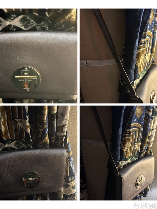 kate spade Handbags - kate spade metallic gray crossbody with gold hardware